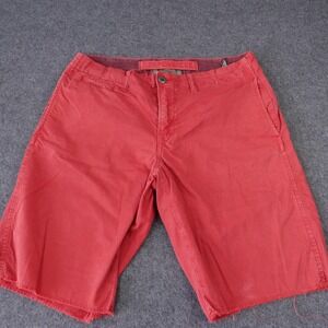 Paperbacks Mens Red Corduroy Cut Off Shorts Size 32 OPB012 Garment Dyed